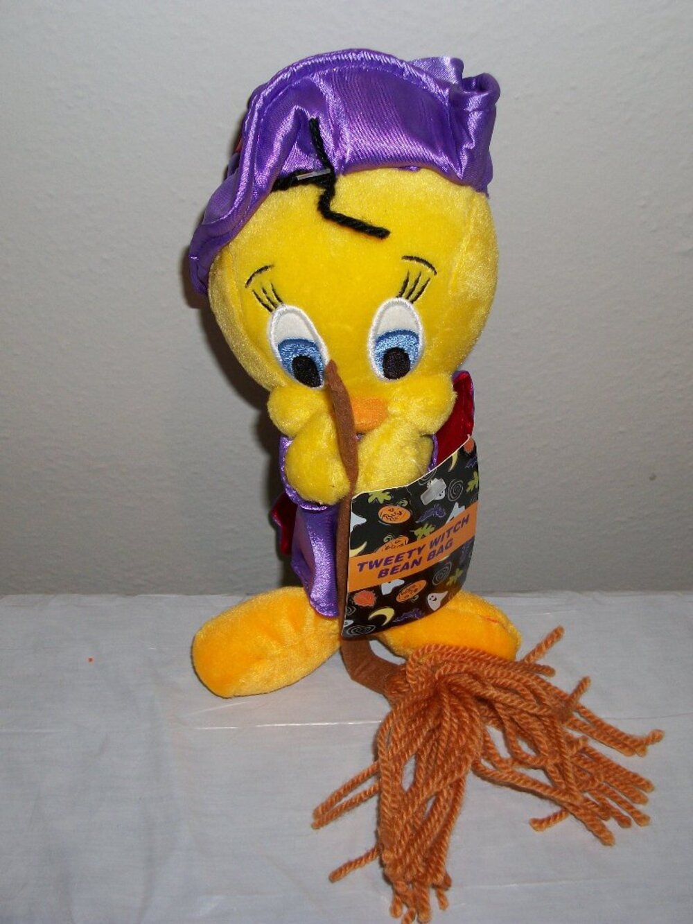 Vintage Halloween Tweety Bird Witch Bean Bag Plush